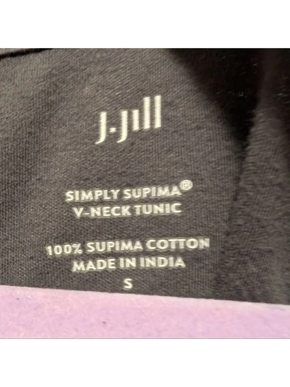 J. Jill Supima Cotton V-Neck Tunic Dark Gray Animal Print Small
